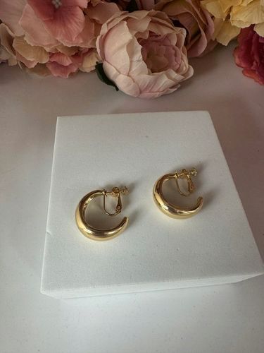 Klipsy do uszu gładkie koła - Francja nowość ślub złote cudo c77 na Arena.pl