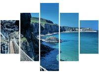 70 100CM OBRAZ 5 ELEM WIDOK MOSTU CARRICK-A-REDE DRUK PŁÓTNO