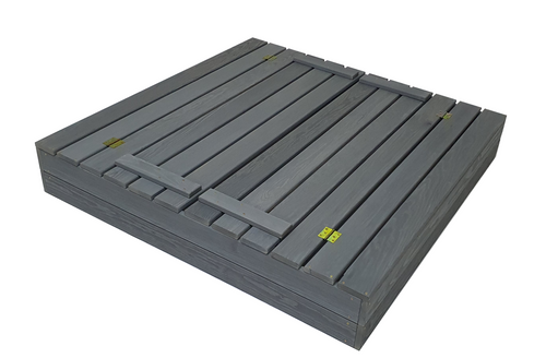 Duża Piaskownica Impregnowana Zamykana Drewniana 120cm SZARA na Arena.pl