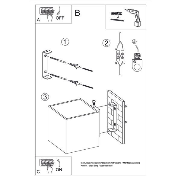 Kinkiet QUAD 1 złoty zdjęcie 6