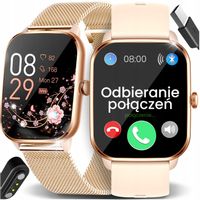 SMARTWATCH ZEGAREK DAMSKI POLSKIE MENU ROZMOWY PULS DLA KOBIETY 2 PASKI PL