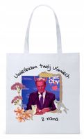 Donald Tusk Platforma Torba Eco Biała Shopper Z Nadrukiem Ze Zdjęciem