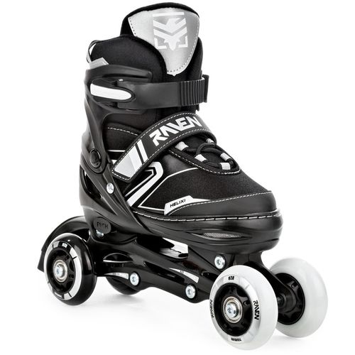 Rolki Łyżwy Wrotki 4w1 Regulowane RAVEN Helixi Black/Grey 34-37 Kółko LED na Arena.pl