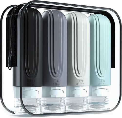 Silikonowe Butelki Podróżne Do Samolotu Bagażu Na Kosmetyki Pojemniki 100ml na Arena.pl