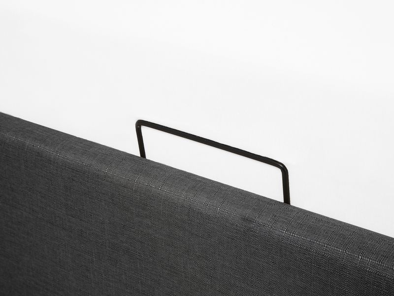 Łóżko z pojemnikiem tapicerowane 180 x 200 cm szare DINAN zdjęcie 7