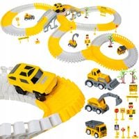 TOR SAMOCHODOWY WYŚCIGOWY KOLEJKA DUŻY PLAC BUDOWY AUTO CARS 255 el DZIECI