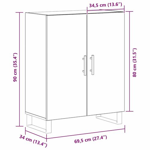 Bufet Czarny dąb 69.5 x 34 x 90 cm Materiał drewnopochodny na Arena.pl