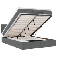 Łóżko otomana z materacem, ciemnoszare, 140x200 cm, tkanina