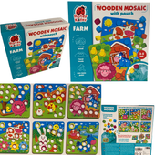 Klocki Edukacyjne Farma Drewniana Mozaika Dla Dzieci Rw4003