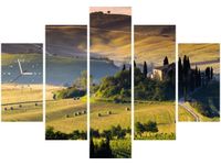 105CM 150CM ZEGAR 5 ELEM GOSPODARSTWO TOSKANII DRUK OBRAZ