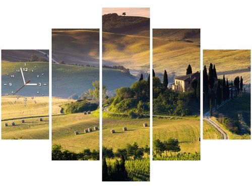 105CM 150CM ZEGAR 5 ELEM GOSPODARSTWO TOSKANII DRUK OBRAZ na Arena.pl