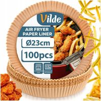 100x Wkład AIR FRYER frytkownicy beztłuszczowej papierowy do pieczenia 23cm