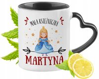 Kubek Czarny Z Uszkiem W Kształcie Serca Dla Martyny Idealny Na Prezent