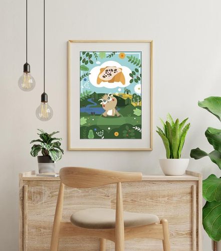 Bajkowe Miasta Poznań Koziołek z rogalem - plakat 21x29,7 cm na Arena.pl