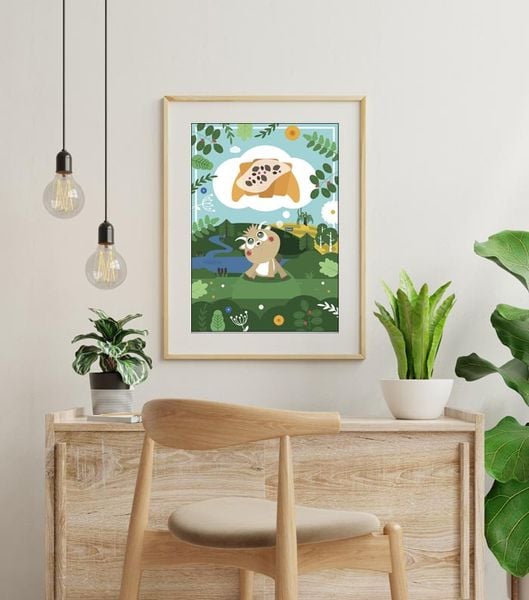 Bajkowe Miasta Poznań Koziołek z rogalem - plakat 21x29,7 cm zdjęcie 2