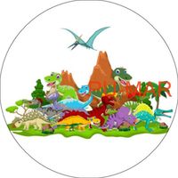 Opłatek na tort Urodziny Dinozaur Dinozaury Drapieżnik Postać Tekst Gratis
