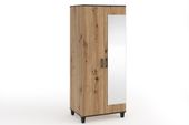 Szafa dwudrzwiowa z lustrem P11 80 cm dąb artisan