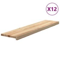 Stopnie schodowe, 12 szt., surowe 110x25x2cm lite drewno dębowe