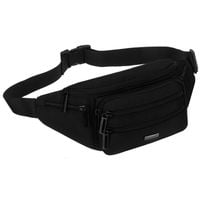 czarna, sportowa nerka męska z sześcioma dodatkowymi kieszeniami - rovicky