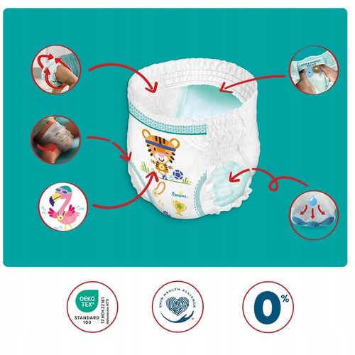 Zestaw Pampers Pants Pieluchomajtki, 19kg+, rozmiar 8, 2 x 32 szt + GRATIS na Arena.pl