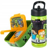 MINECRAFT ŚNIADANIÓWKA LUNCH BOX + BIDON MINECRAFT 410ml