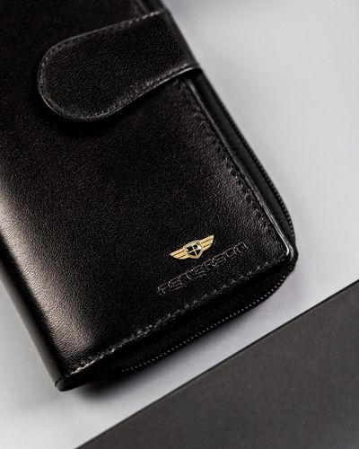 duży, skórzany portfel damski na zamek i zatrzask - peterson na Arena.pl