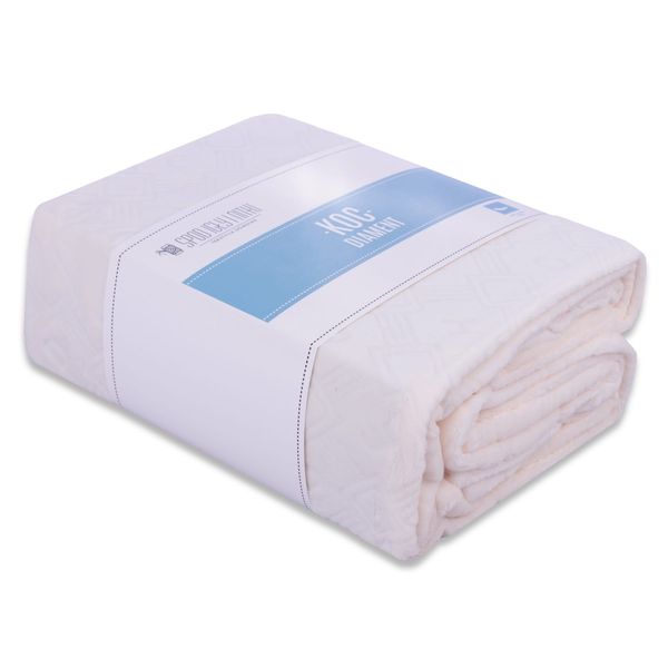 Koc narzuta z mikrofibry DIAMENT 200x220 ecru zdjęcie 1