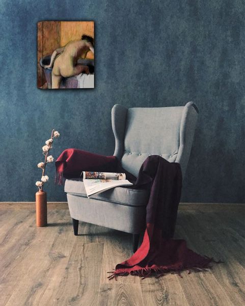 Bather Stepping into a Tub, Edgar Degas - obraz na płótnie 30x40 cm zdjęcie 2