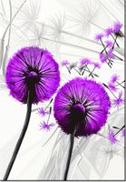 100 70CM OBRAZ PŁÓTNO DMUCHAWCE FIOLECIE PŁÓTNO RAMA