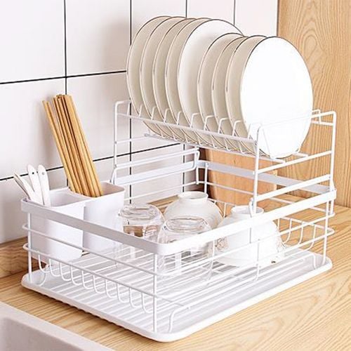 suszarka do naczyń z ociekaczem i tacą e-8078 biała na Arena.pl