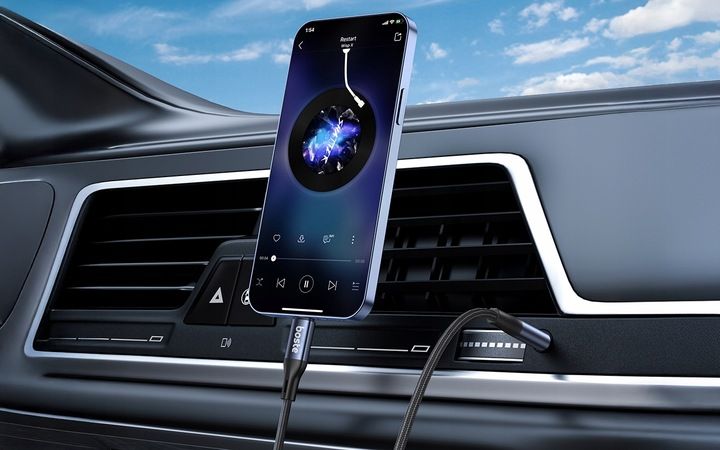 BOSTE KABEL ADAPTER PRZEJŚCIÓWKA AUDIO LIGHTNING DO IPHONE MINI-JACK AUX 1M zdjęcie 8