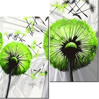 60CM 50CM OBRAZ ŚCIENNY DMUCHAWCE KOLORZE LIMONKI DRUK PŁÓTNO