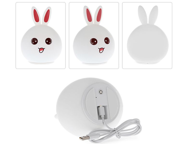 LAMPKA KRÓLIK AKU + PILOT LED DZIECI zdjęcie 4
