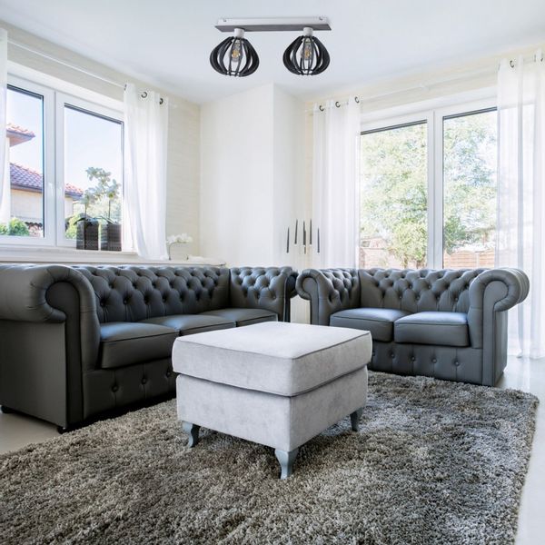 Lampa sufitowa 2xE27 NICOLETA GREY 832 zdjęcie 2