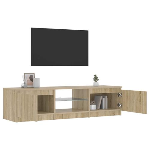 Szafka pod TV, z LED, przydymiony dąb, 140 x 40 x 36 cm na Arena.pl