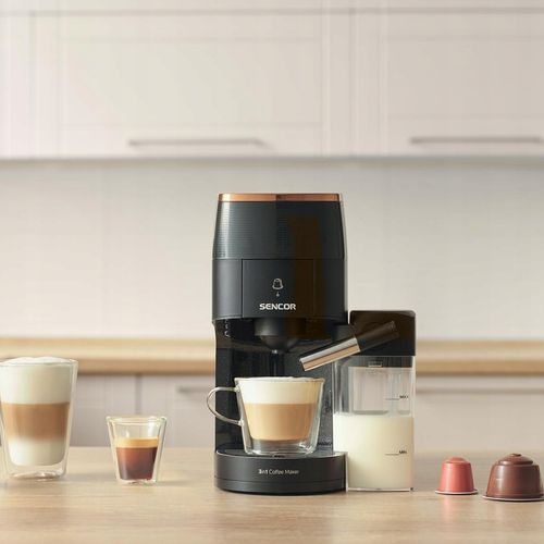 Ekspres do Kawy Kapsułkowy 3W1 Sencor SCC3000BK 1450W Nespresso Dolce Gusto na Arena.pl
