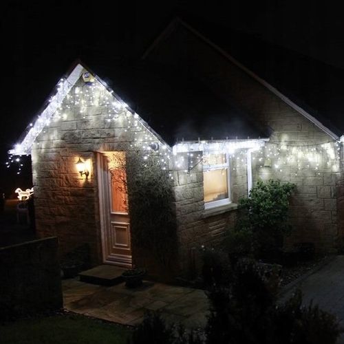 LAMPKI CHOINKOWE SOPLE 100 LED KURTYNA BIAŁE ZIMNE 5M FLASH na Arena.pl