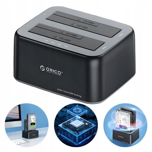 Orico Stacja Dokująca Dysków HDD SSD 2,5 3,5" 5Gbps USB-A USB-B Klonowanie na Arena.pl