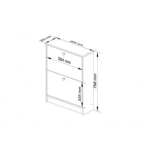 Szafka na buty, ARONA, mini, 60x20x80 cm, biel, grafit, mat | TYLETEGOTU na Arena.pl