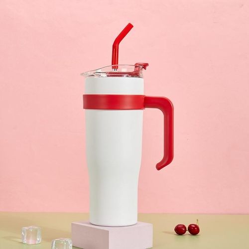 Kubek termiczny ze słomką i pokrywką – 1200 ml, stal nierdzewna na Arena.pl