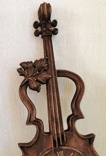 Skrzypce zegar ścienny drewniany w drewnie 60cm na prezent muzyka na Arena.pl