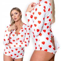 PIŻAMA DAMSKA Rozpinana z Klapką SERCA 207 r.L