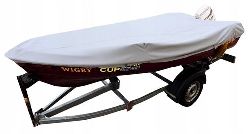 Pokrowiec plandeka osłona przykrycie na łódź łódkę wędkarską 110g 330-360 na Arena.pl