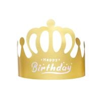 Korona papierowa Happy Birthday złota