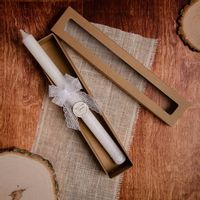 Świeca do Chrztu Świętego boho z personalizacją SC-15B