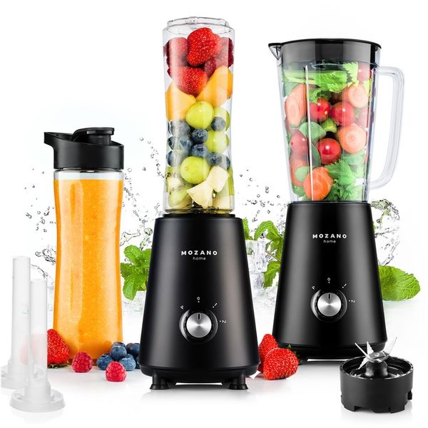BLENDER KIELICHOWY DO KOKTAJLI SMOOTHIE 2 BIDONY + 2 WKŁADY CHŁODZĄCE 3w1 zdjęcie 1