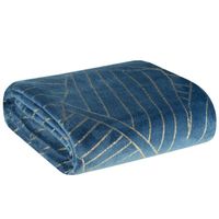 Koc flano MUSA2 150x200 granatowy + złoty