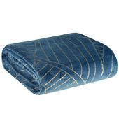 Koc flano MUSA2 150x200 granatowy + złoty