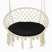 Poduszka na bocianie gniazdo okrągła aksamitna 60 cm CZARNA gruba huśtawka