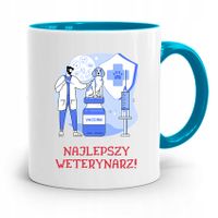 Kubek Błękitny Weterynarza Najlepszy Weterynarz Z Nadrukiem Ze Zdjęciem
